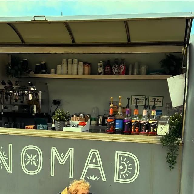 The Nomad van counter with syrups and coffee machine at CarFest