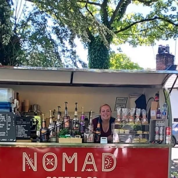 Cat in the little red Nomad van on the canal side during Covid